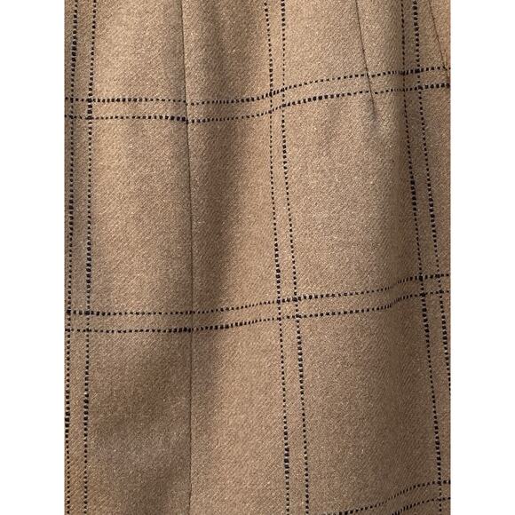 Madewell Wool Blend Brown Windowpane Plaid A-Line Skirt Women's Size 4 - Picture 5 of 16